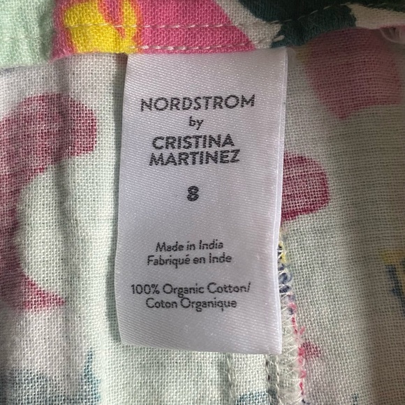 Nordstrom x Cristina Martinez Organic Cotton Bright Floral Artsy Overalls Sz. 8 - Picture 11 of 11